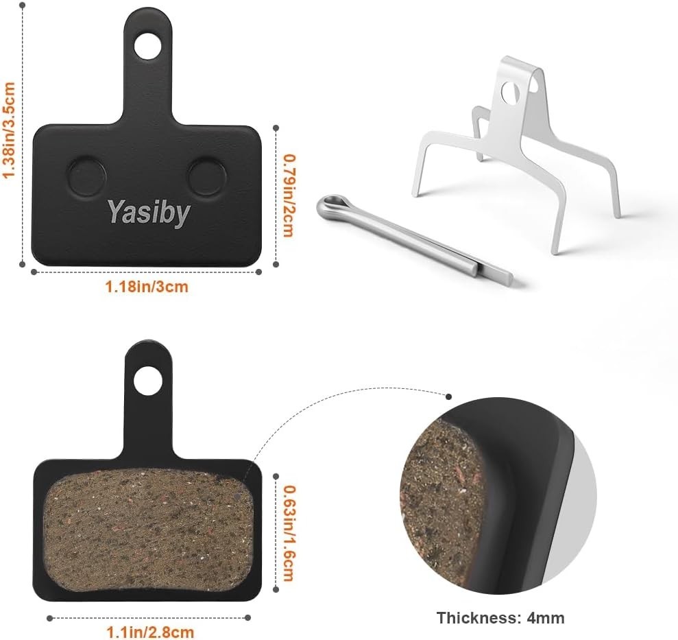 4 Pairs Bike Brake Pads, Disc Brake Pads (Resin,Semi-Metallic) for Mountain Bike
