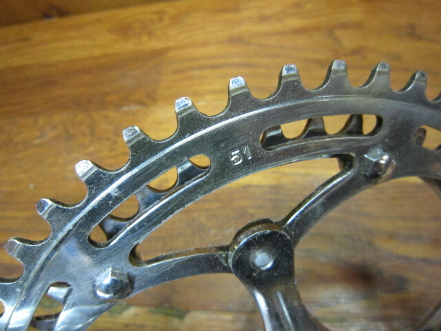 VINTAGE NERVAR 170L 51/44T COTTER PINED CRANK SET 9/16″