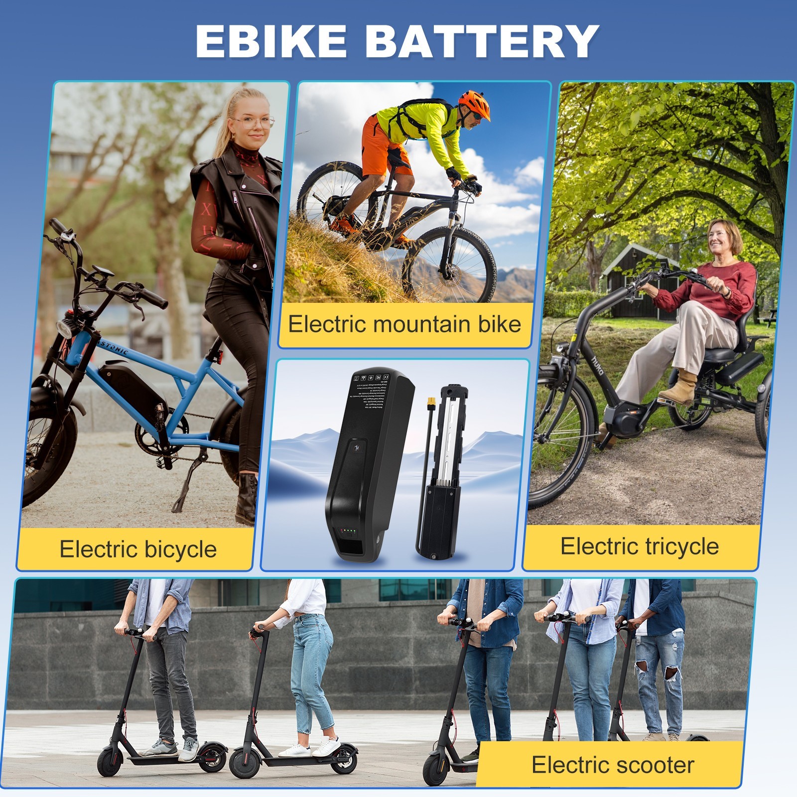 UUG 36V 15Ah 36V 20Ah Ebike Lithium Battery For 200W-1200W Motors