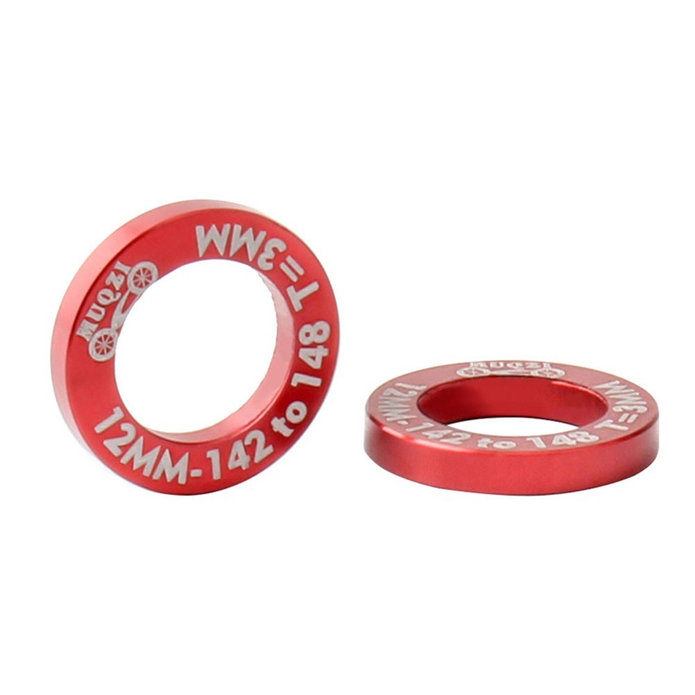 1 Pair Aluminum Bicycle Hub Conversion Spacers Boost Hub Gaskets Kit Black/Red