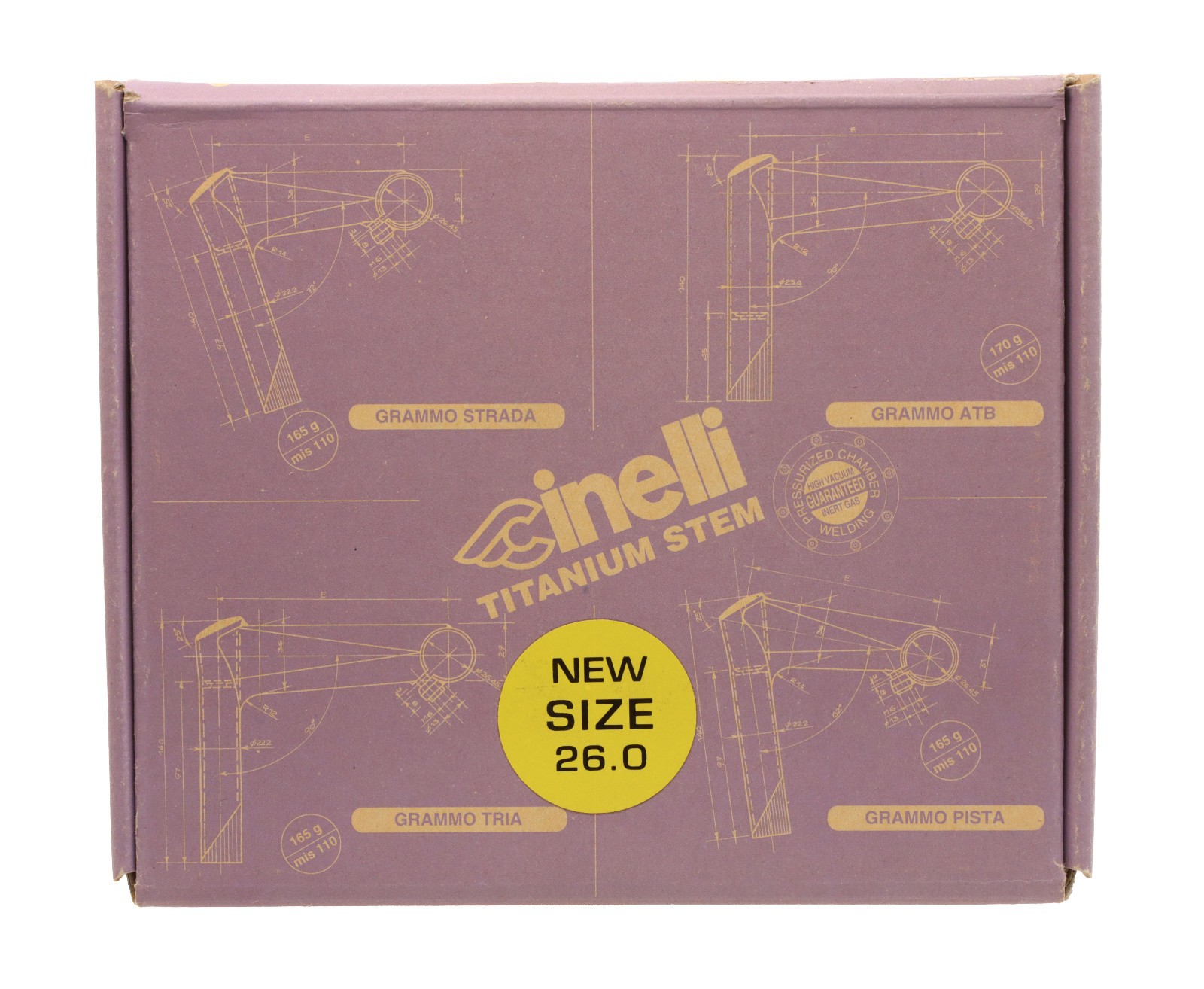 Cinelli 1″ Grammo Strada 22.2mm Quill Stem 110mm 26.0mm Clamp Titanium NEW NOS