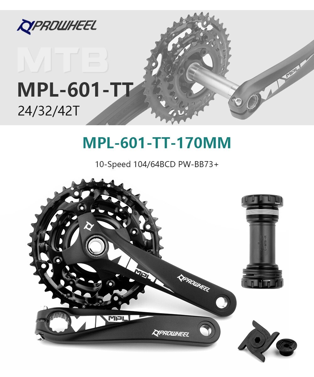 MTB Bicycle Crankset 9S 10S 11S 170MM 24-32-42T Sprocket with Bottom Bracket BB
