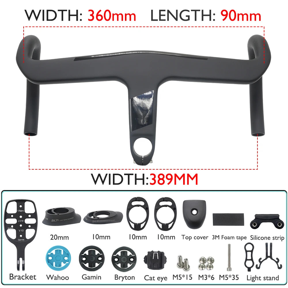 Carbon Integrated Aero Road Bike Drop Bar 7 Degree Flare Bicycle Handlebar