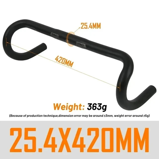 UltraLight Road Bike Handlebar Bent Bar 25.4/31.8MM 360/380/400/420/440/460MM