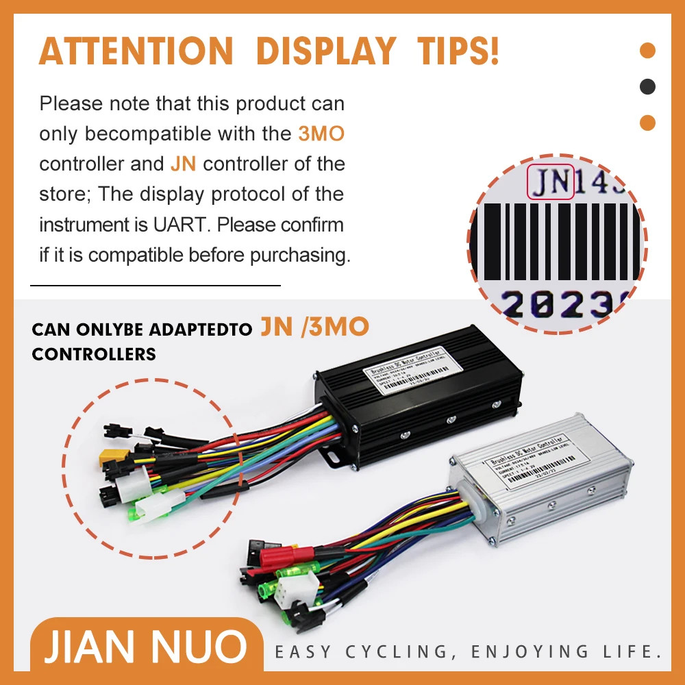 Electric Bicycle LCD Display M9 24V 36V 48V 52V 60V 72V SM/Waterproof Plug Use