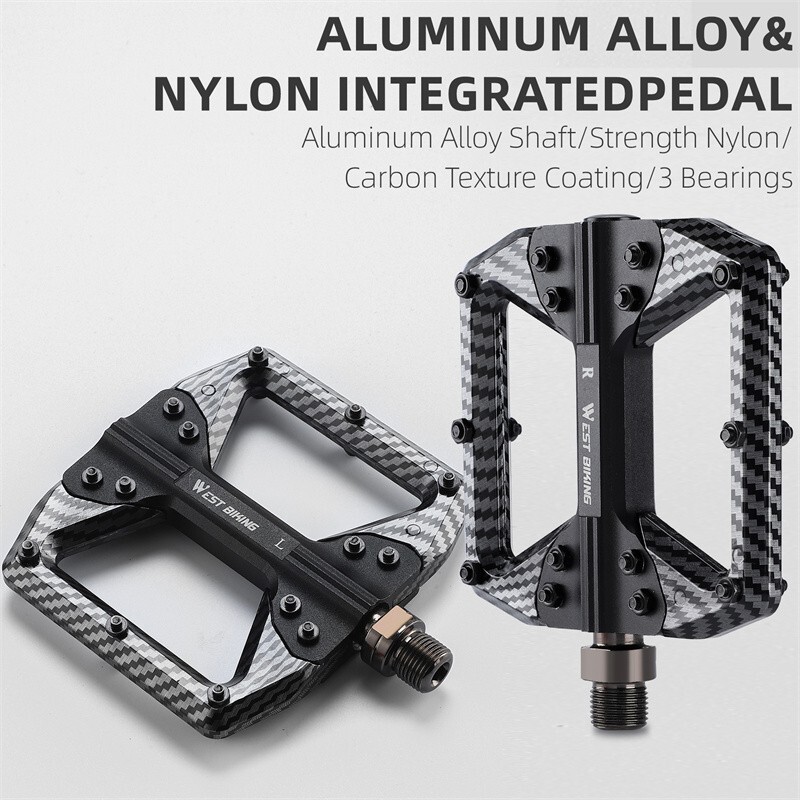 Aluminum Nylon Bicycle Pedals 3 Bearing Carbon Fiber Coating Cycling Bike Pedals