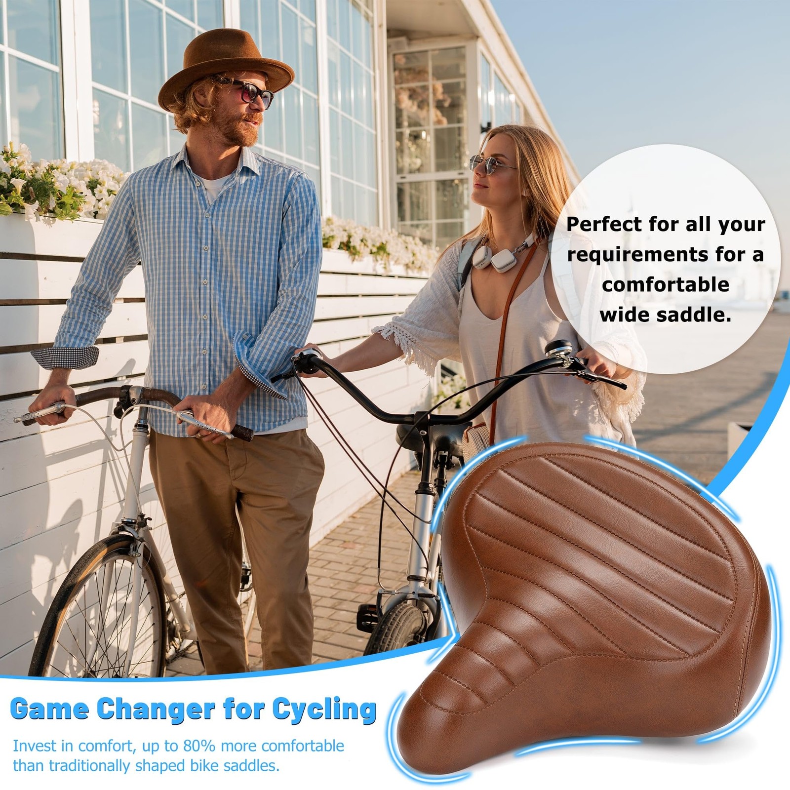 Asiento De Bicicleta Extra Ancho Para Cruceros Y Bicicletas Electricas Pro