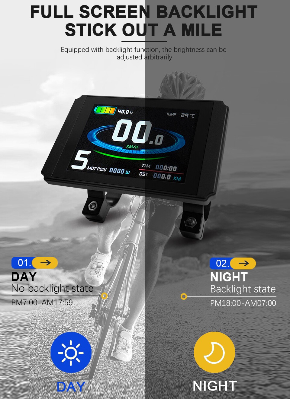 E-bike LCD8H LCD8HU Display with USB 24V/36V/48V/52V/60V72V E-bike Display
