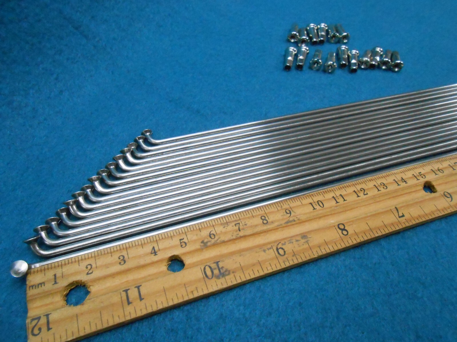 260mm Long 16 Silver Stainless Spokes 12g (2.6mm with Silver brass nipples SAPIM