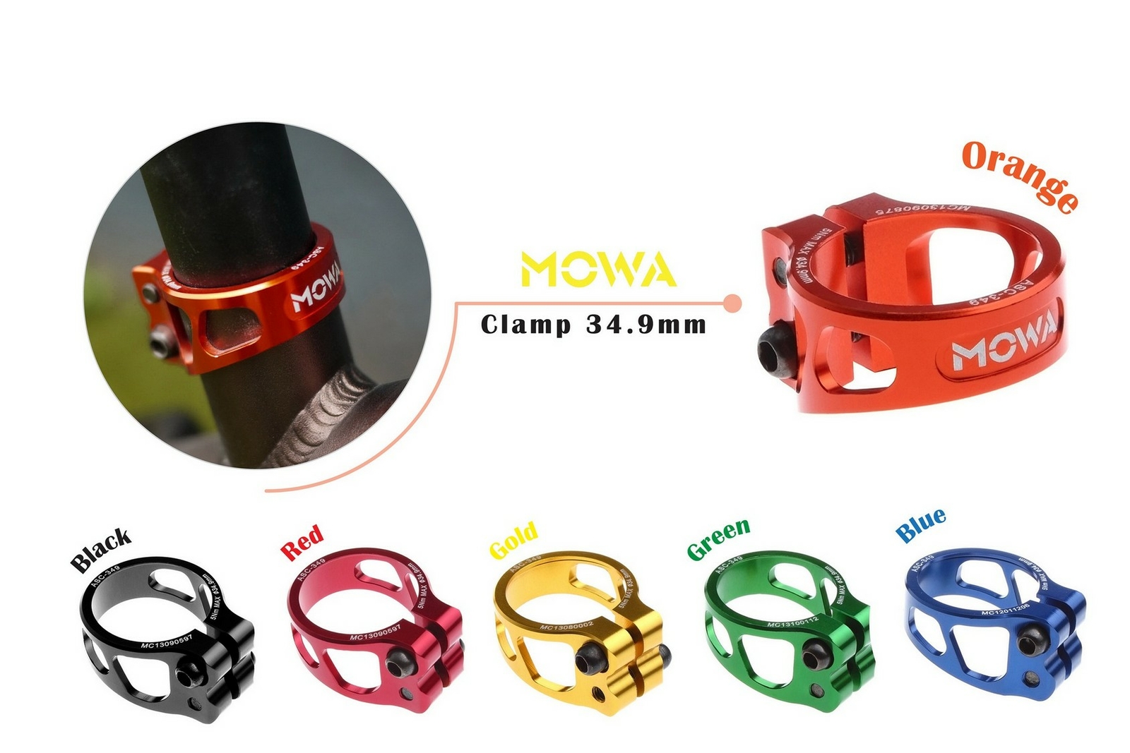MOWA ASC Bicycle Seatpost Post Clamp for Road/Cyclocross/Mountain/eBike/Gravel