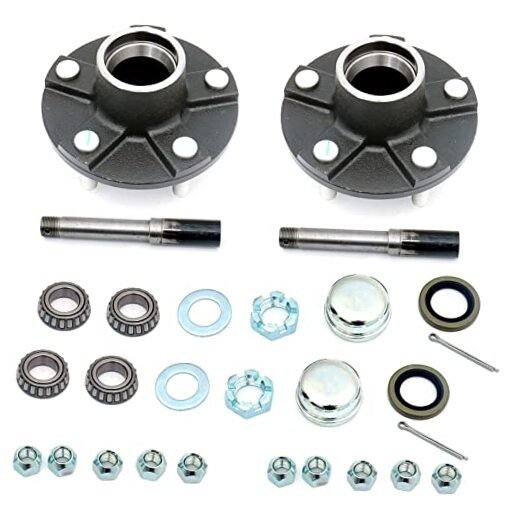 Trailer Hub Spindle Kit 5 Bolt on 4.5 Inch Circle 5-4.5″ Bolt Circle Hub Fit