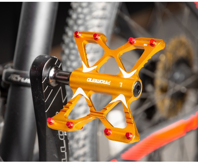 Promend MTB Road Bike Ultralight Aluminum Pedals Bicycle Flat Pedal 3 Bearings