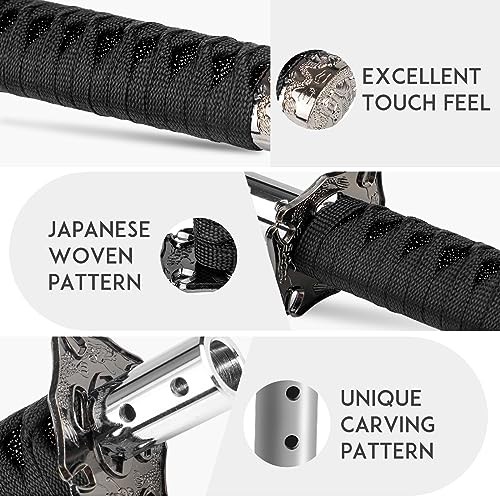 Katana Gear Shift Knob Samurai Sword Shifter Knob Universal Fit for Black+Black