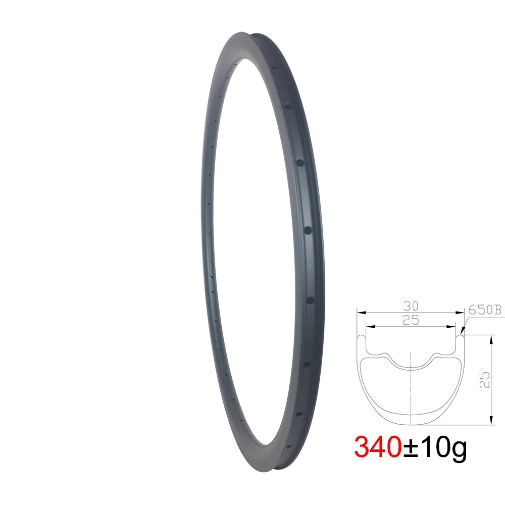 27.5» XC MTB Bike 30mm Wide 25mm Deep Carbon Rim Tubeless Cross Country Ring