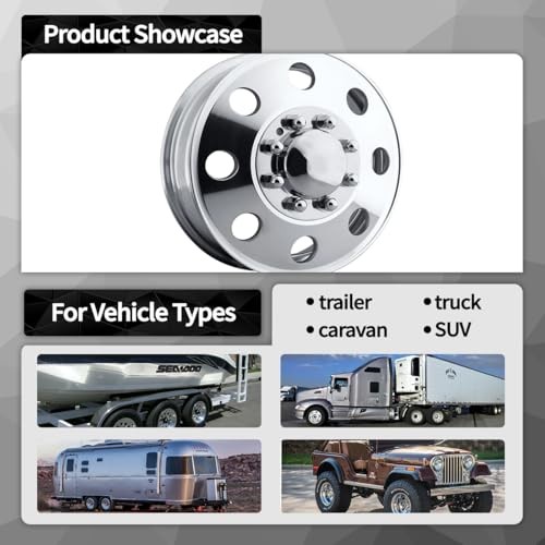 2Pcs 5.15inch Stainless Wheel Center Caps 2pcs Front, 5.15 Broe Mirror Polished