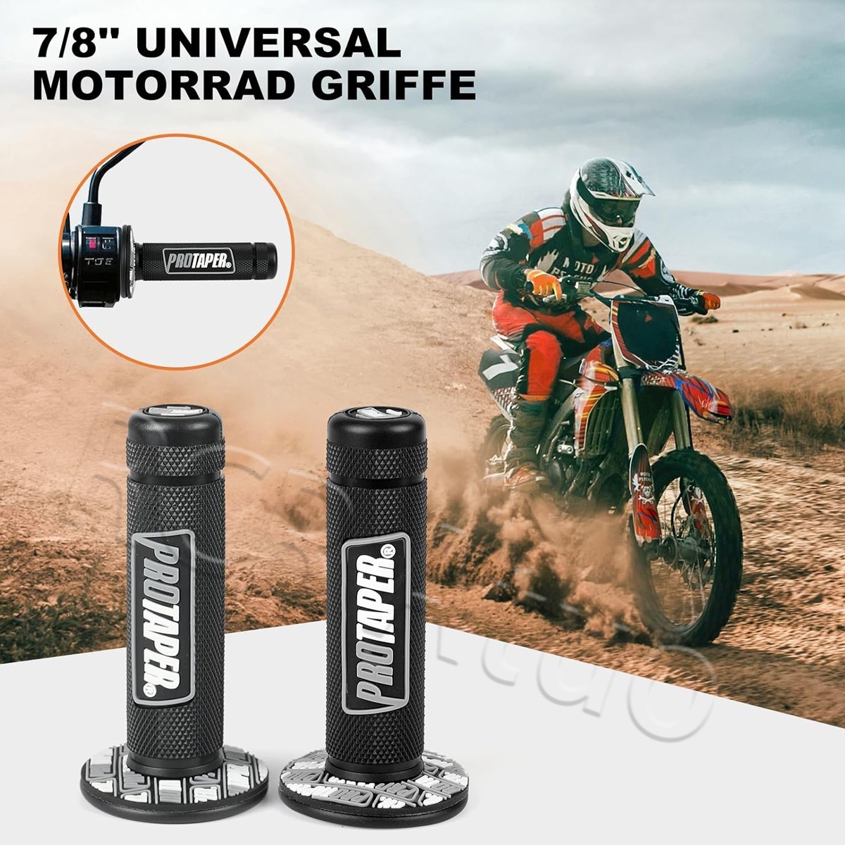 ProTaper 7/8» Handle Grips 22mm Truster for for Dirt Bike Pit Bike Scooter ATV