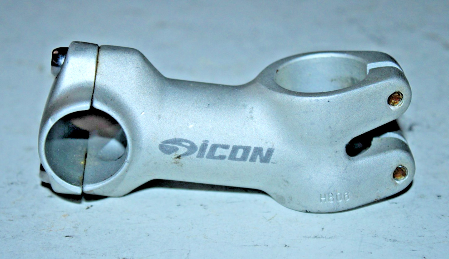 Trek Icon 1 1/8″ Threadless Bike Stem 75mm +/-15º 25.4mm Silver MTB Gravel Cafe~