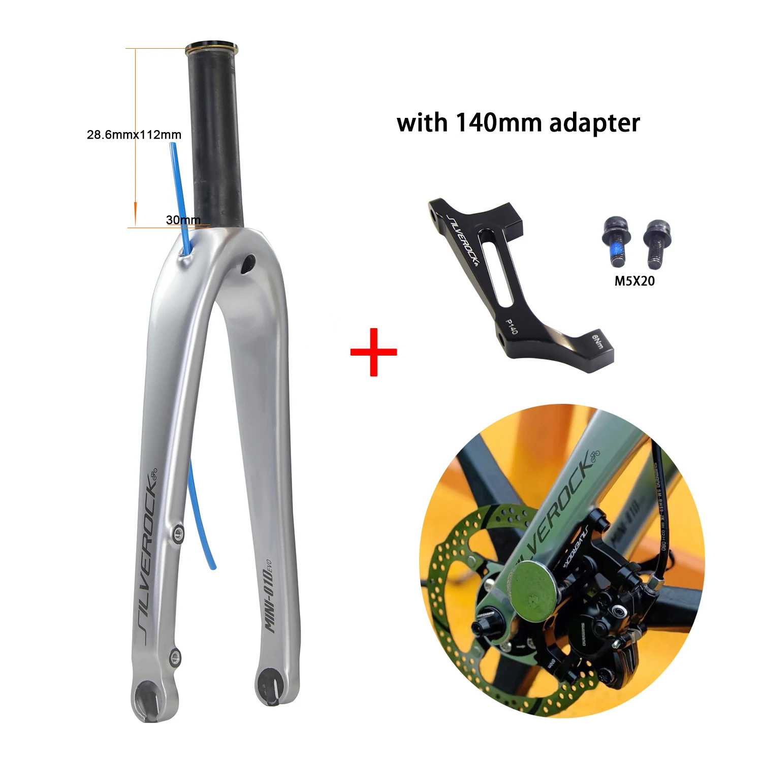 Carbon Fork 16in 349 18in 355 Caliper Disc Brake 100mm 28.6mm for Folding Bike