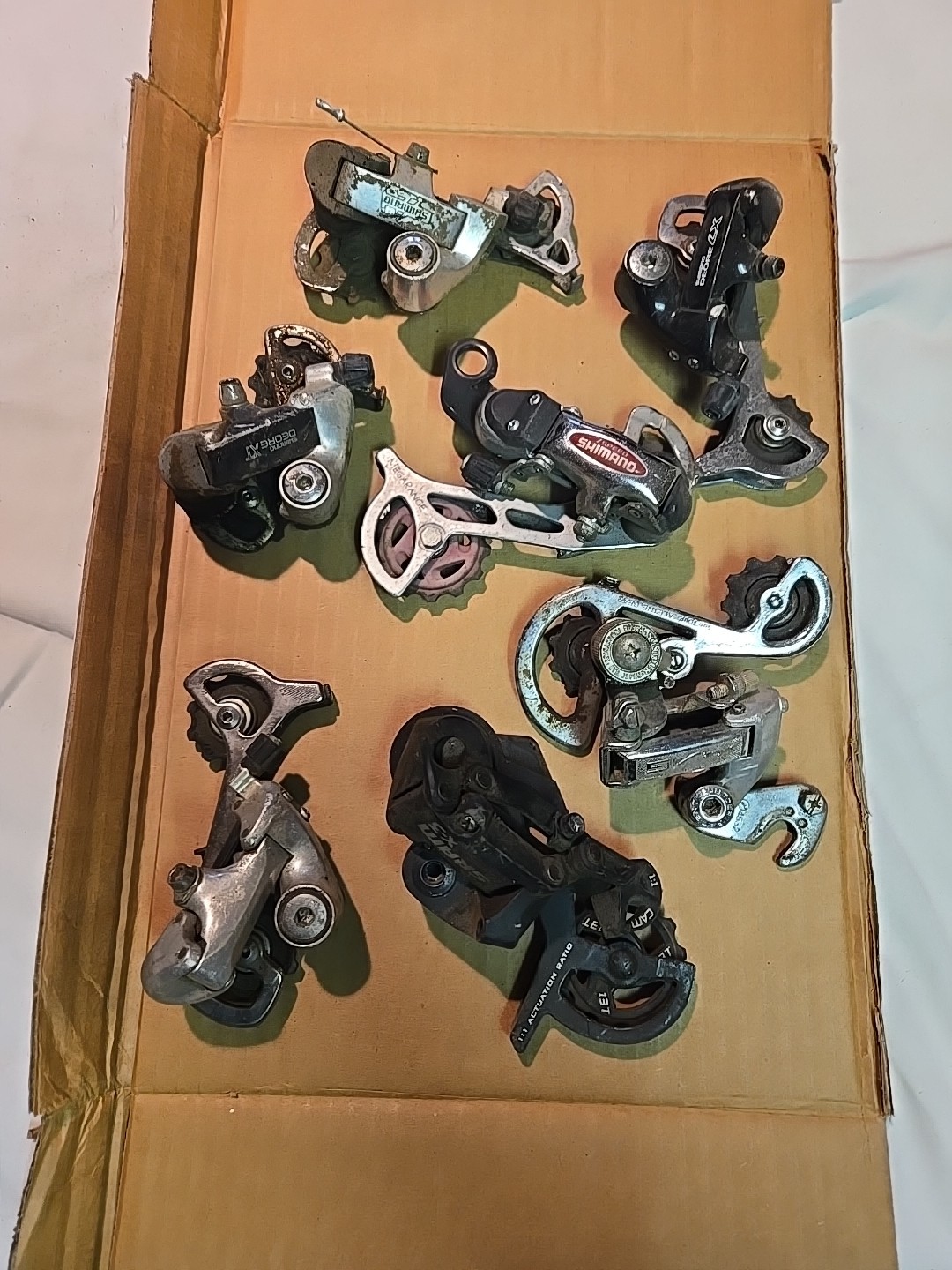Lot Of 7 Various Rear Derailleurs For Parts Bike Bicycle