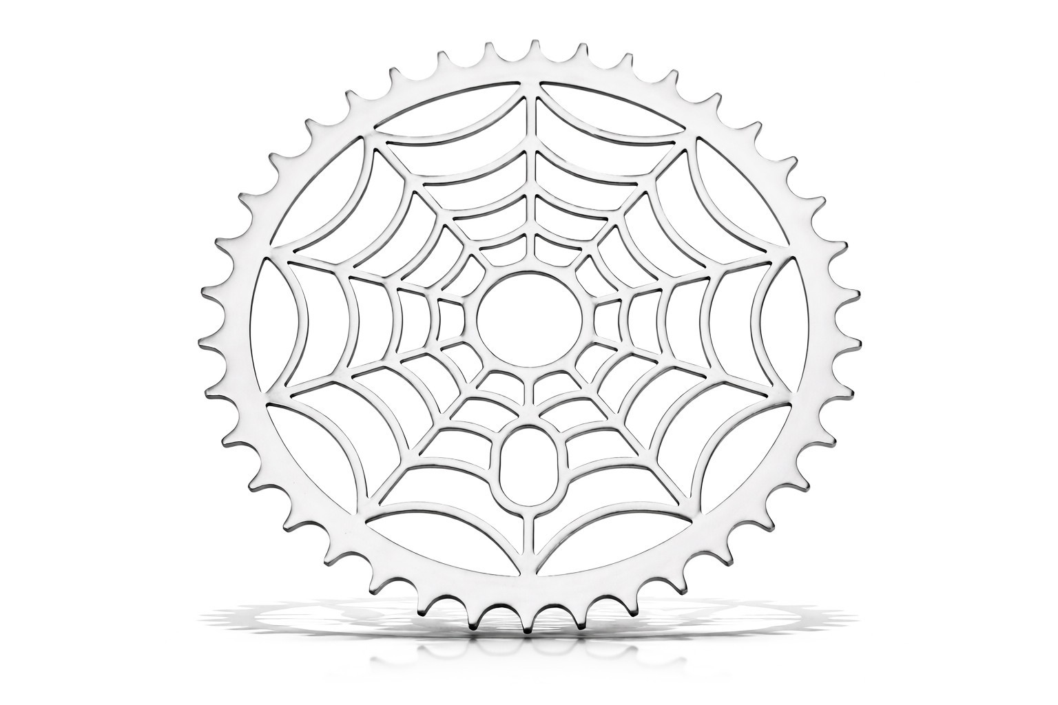 Lowrider Bicycle LaserCut Mirror Chrome Intricate Spider Web 36T Custom Sprocket