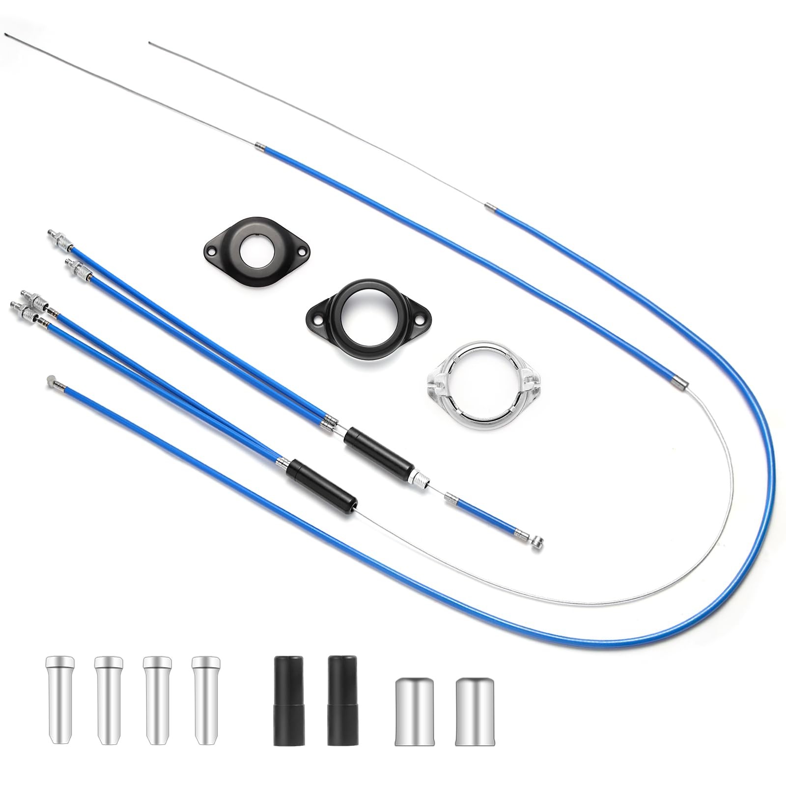BMX Bike Gyro Brake Cables Kit – 1 Set Front + Rear (Upper + Lower) with Spin…