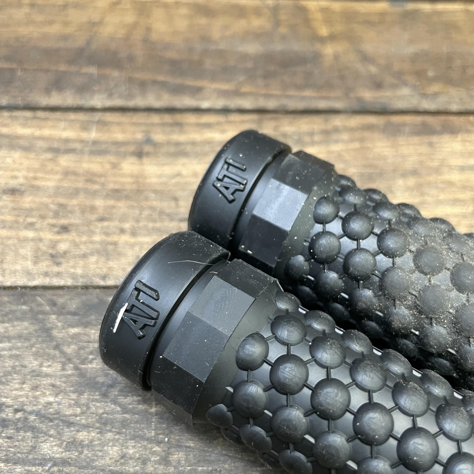 Vintage ATI Bar End Glove Handlebar Grips Decal Black ISO-Grip NOS MTB USA Pair