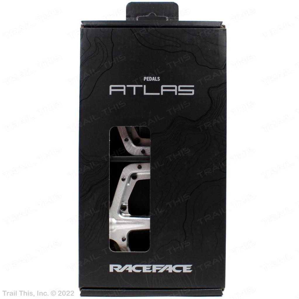 Race Face Atlas Silver DH / MTB Bicycle Studded Platform Aluminum Pedals