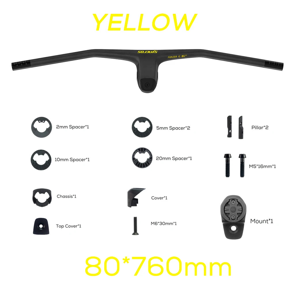 740MM -20° Degree Carbon Integrated Cockpit MTB Handlebar with Titanium Screws