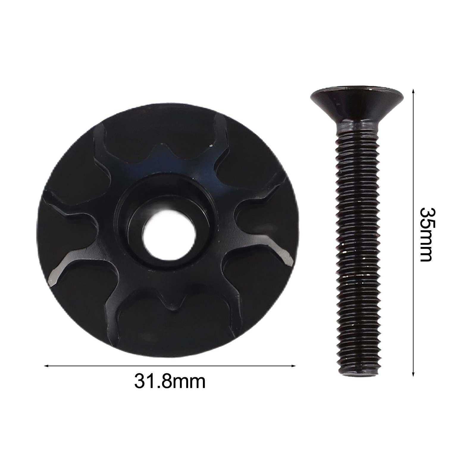 Aluminum Alloy Bike Headset Top Cap with Stainless Steel Bolt for Various Bikes