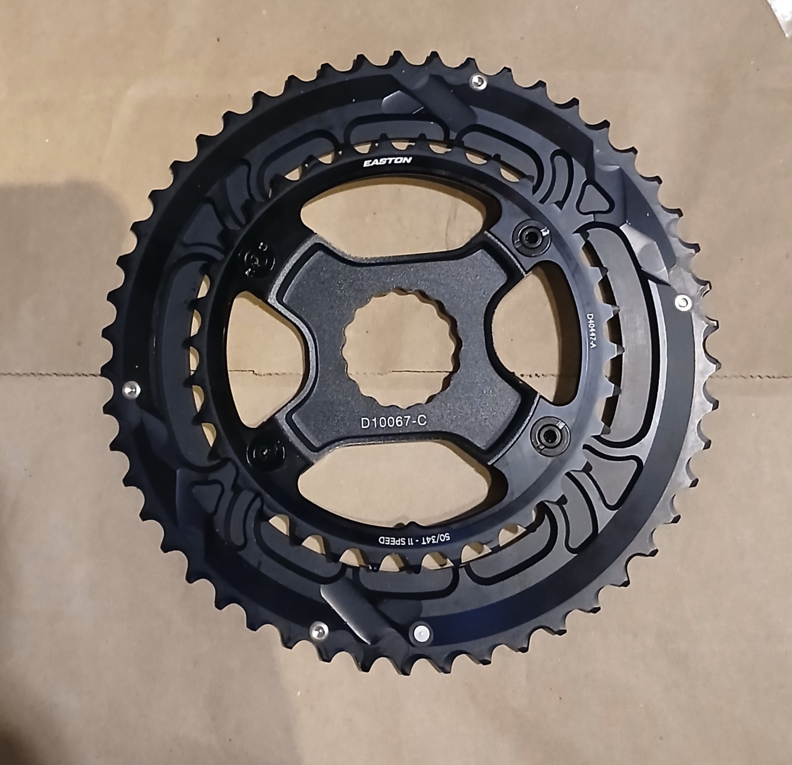 Easton EC90 SL 50/34- 11 Speed Chainring Combo On 4-Arm Spider. New Take Off.