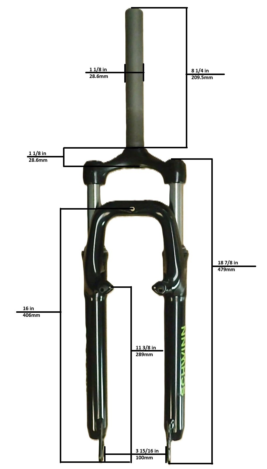 SCHWINN 700C BLACK BICYCLE SUSPENSION FORK BIKE PARTS 772