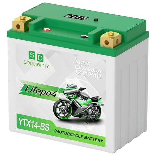 Lithium Motorcycle Battery LiFePO4 YTX14-BS 12.8V 8Ah 680CCA YTX14-12V 8AH