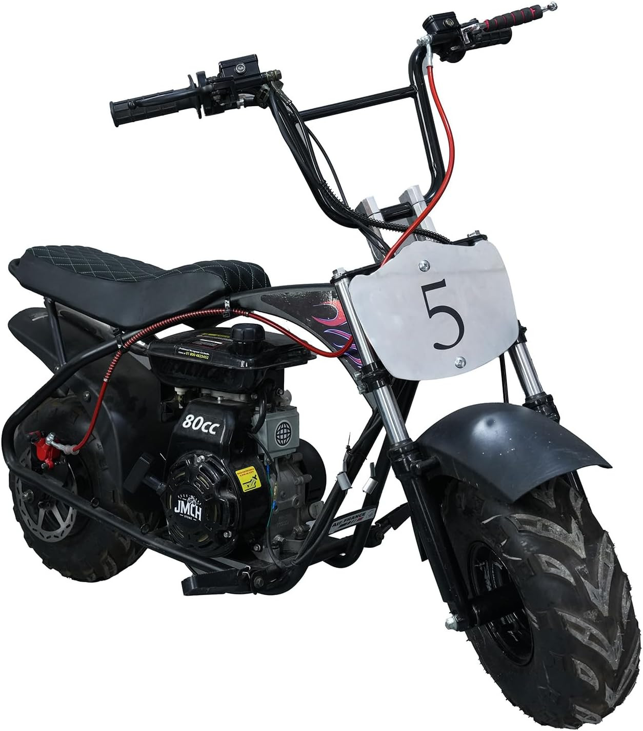 Black 7/8» Mini Bike Handlebar, 10.5» Rise Crossbar Design for Motovox MBX10 M