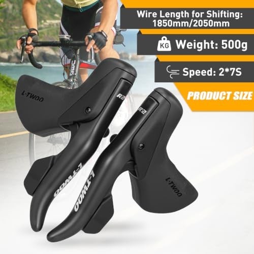 L-TWOO Road Bike Shift and Brake Levers 2×7 to 2×10 Speed Compatible Shimano