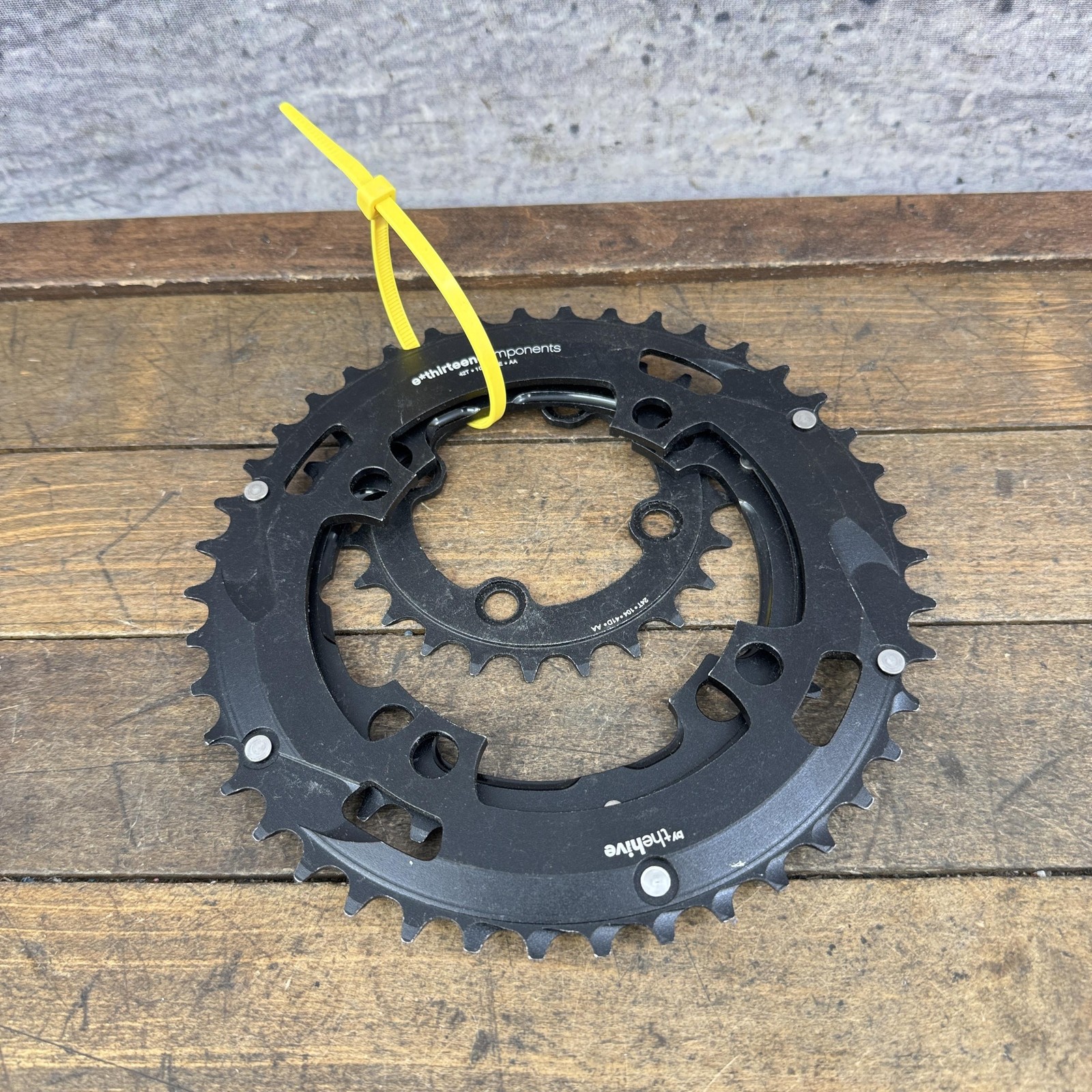 E*thirteen Components Chainring Set 42/34/24T 4-Arm 104 BCD Black MTB Bike