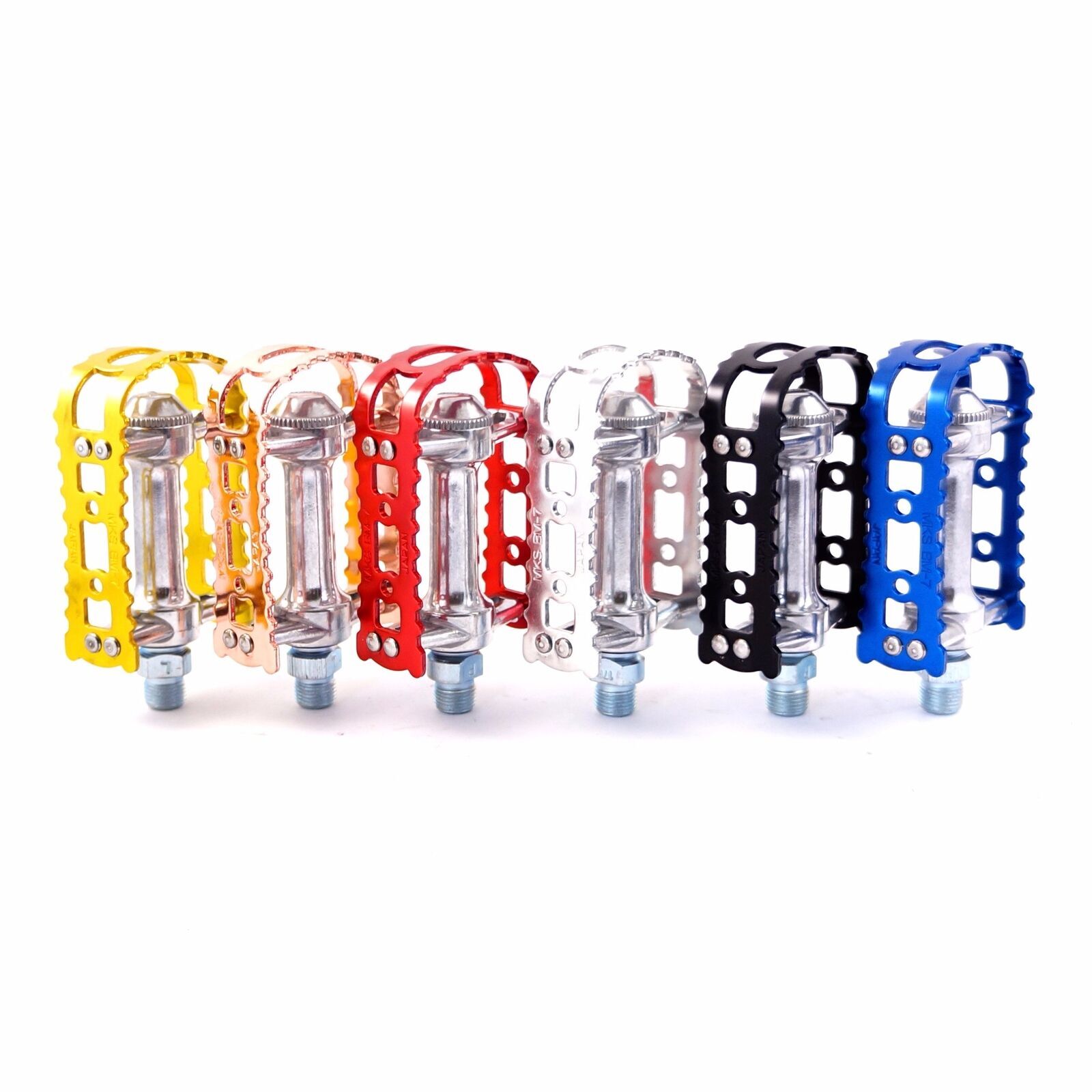 MKS BM-7 1/2″ Old School BMX Road City Bike Pedal Black Silver Red Blue Copper
