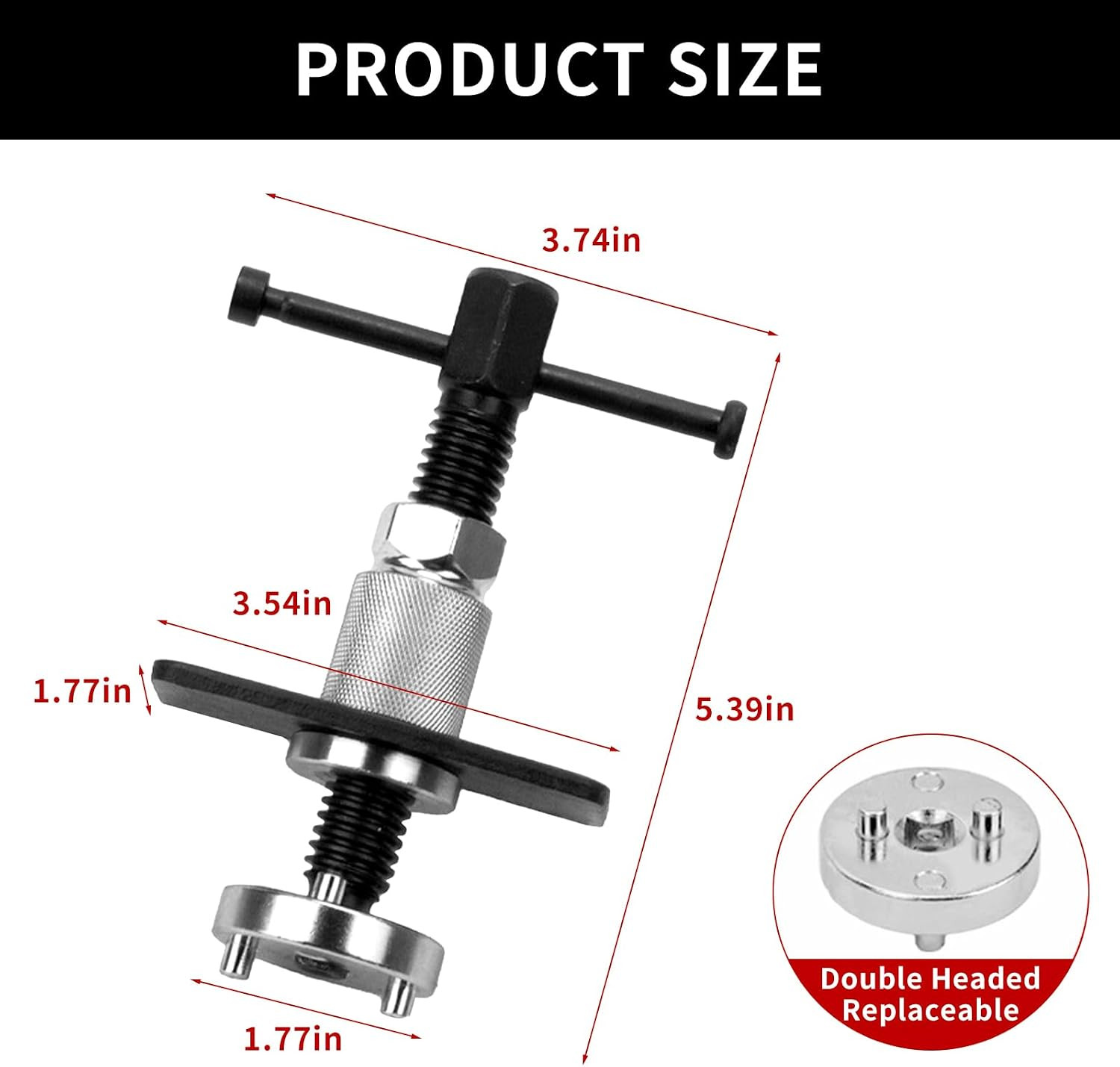 Car Brake Piston Wind Back Tool, 3Pcs/Set Brake Caliper Piston Rewind Tool, Auto