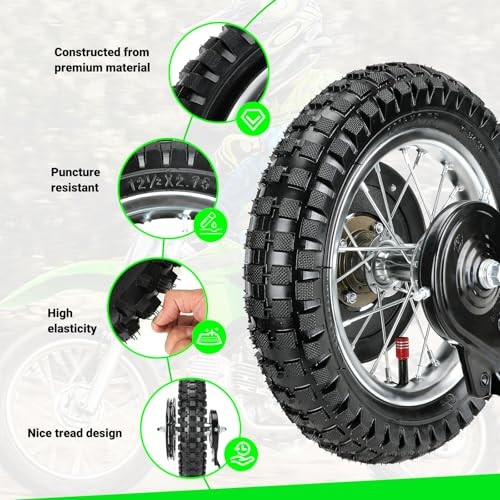 12-1/2 x 2.75 12.5×2.75 Rear Wheel Assembly Replacement for Razor MX350 MX400