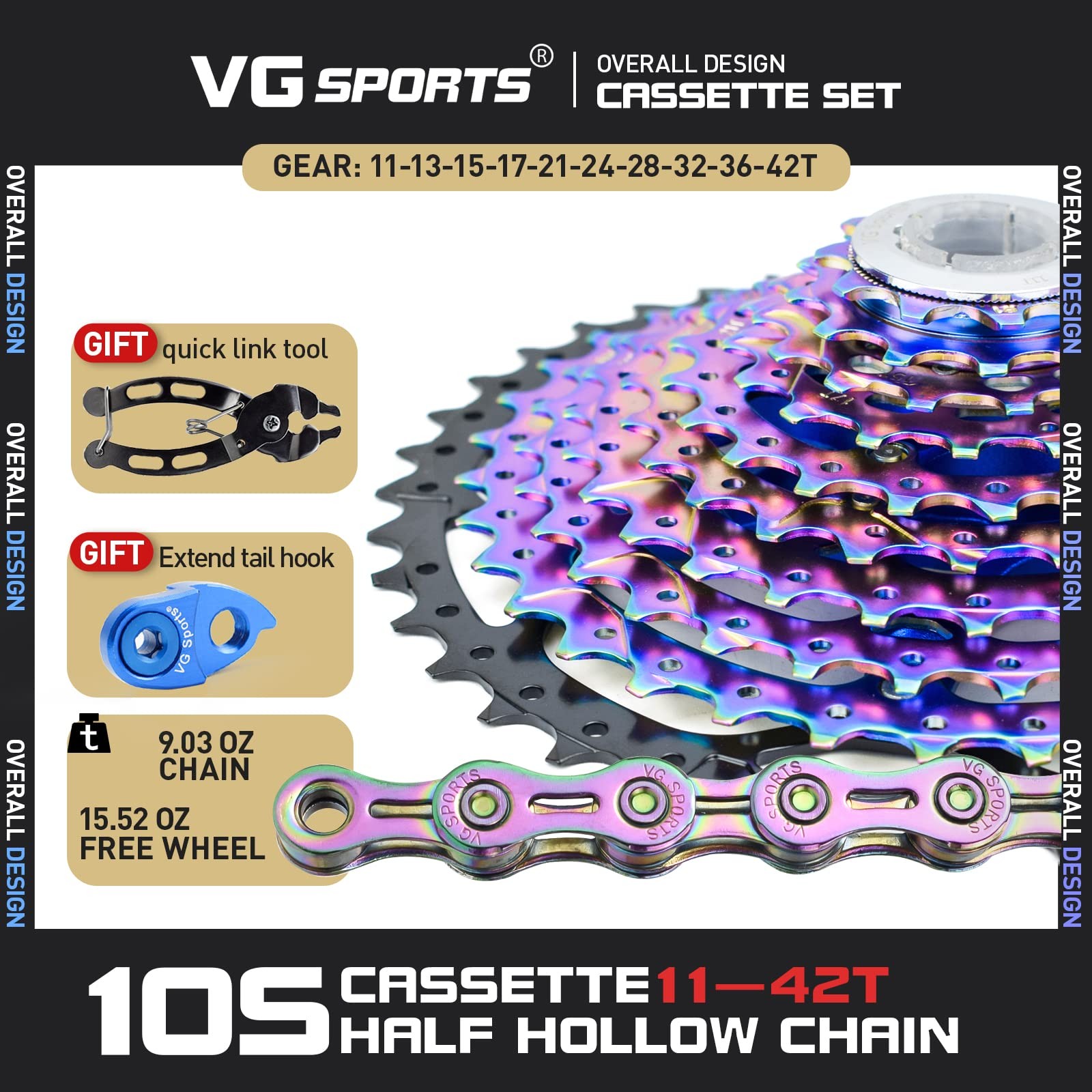 Vg Sports 8/9/10/11/12 Speed Ultralight Mtb Groupset 11-40T/11-42T/11-50T