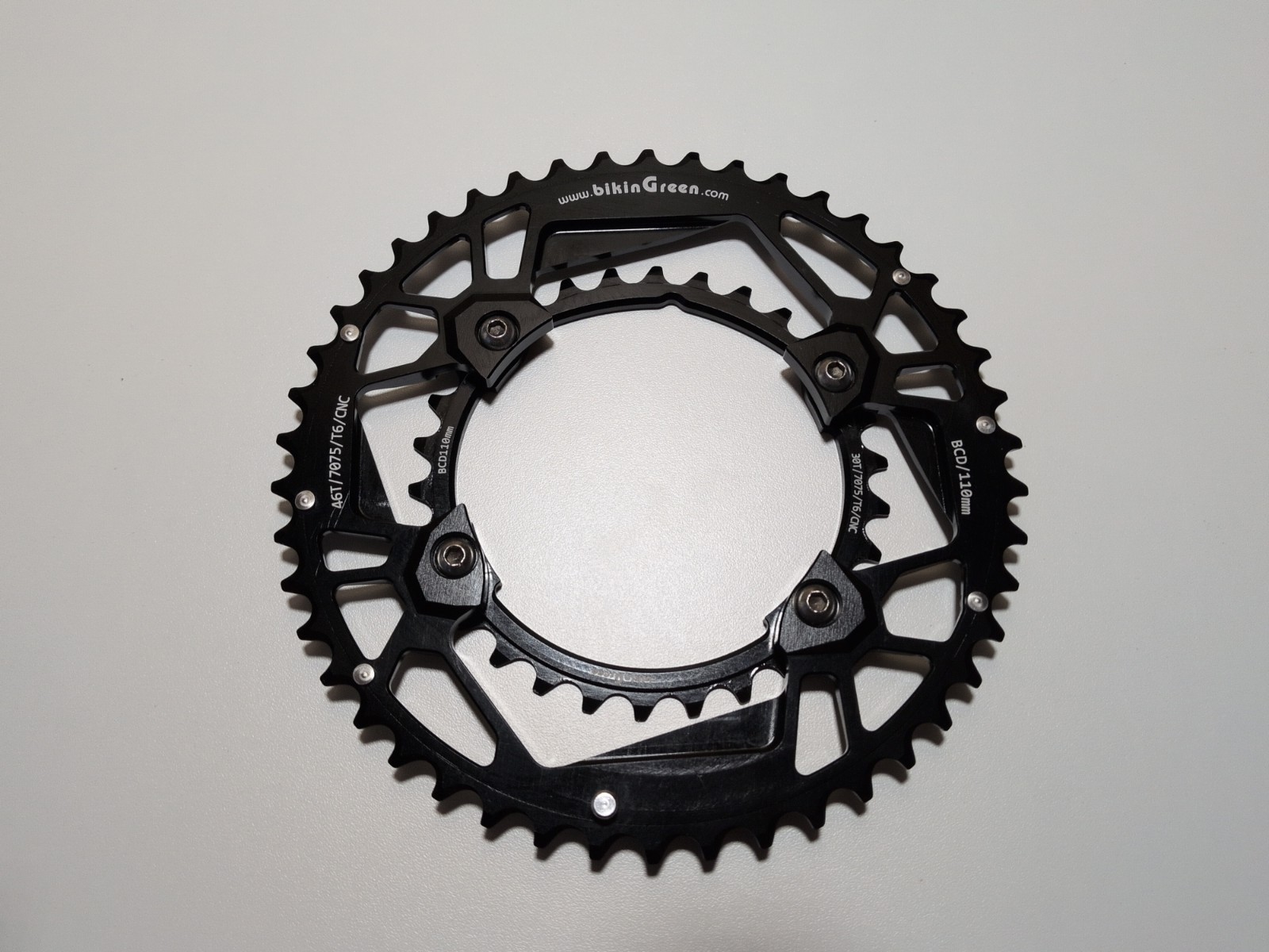 BikinGreen CNC Chainring 46/30T for Shimano 4 Bolt 110BCD