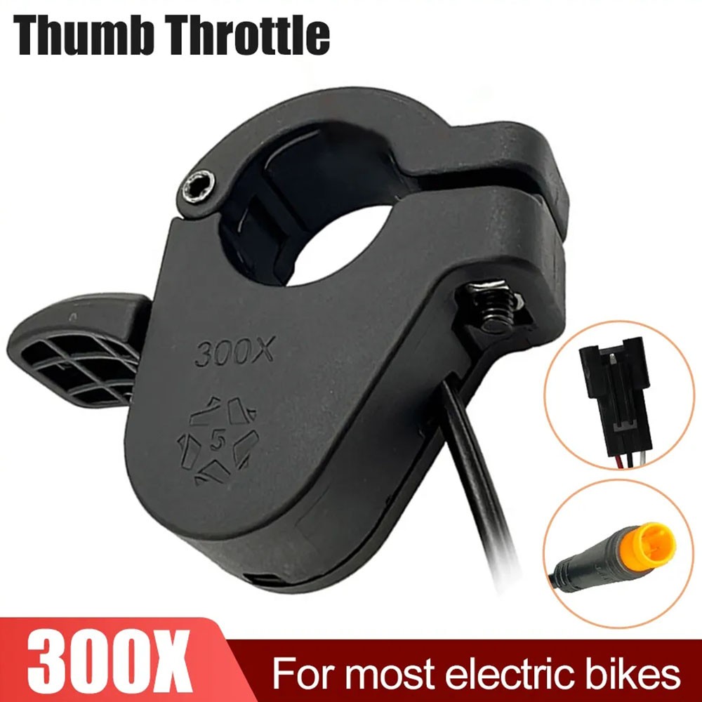 eBike Thumb Throttle 300X 3Pin 24V-72V Right/Left Hand Throttle SM/WP Plug