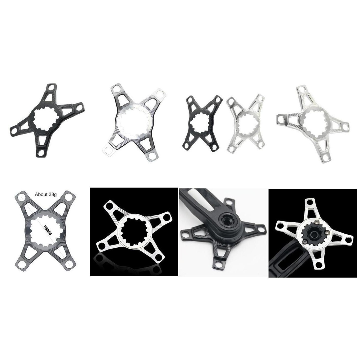 Aluminum Alloy Spider 40g Weight CNC Processed Design Customizable Bike Setup