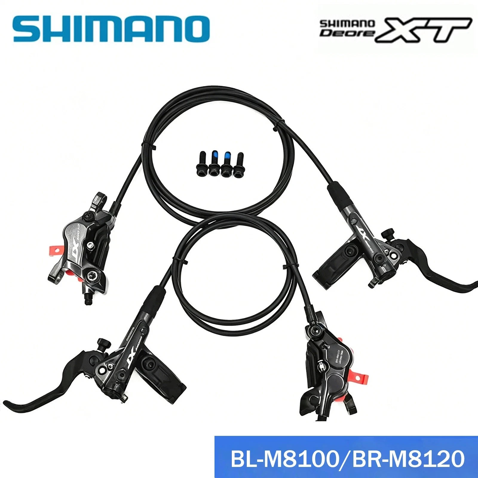 Shimano Deore XT BL-M8100 BR-M8120 Hydraulic Disc Brake Set F/R 4-Piston