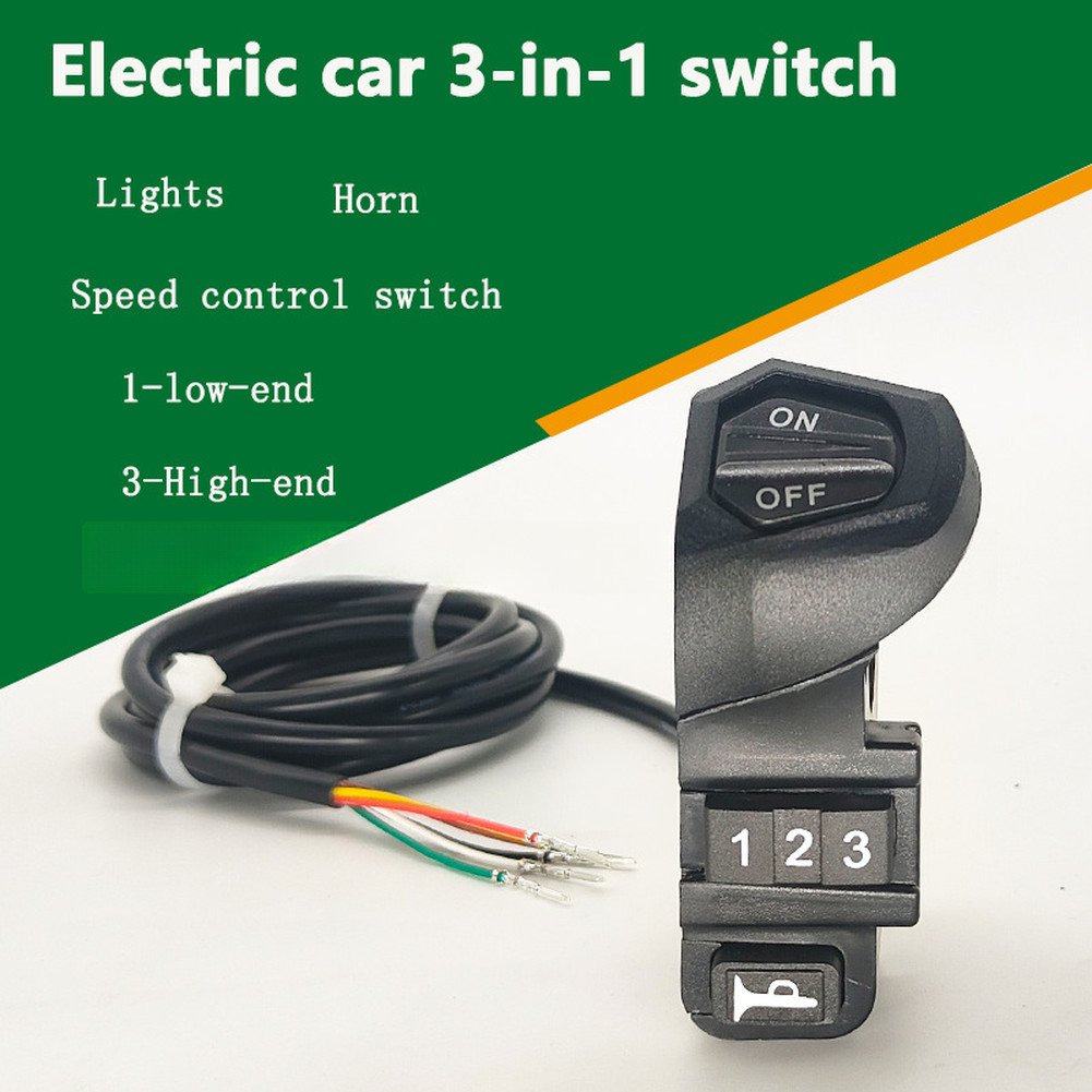 Electric Bicycle 3-in-1 Switch Lights Speaker Speed Control Left Side Mount