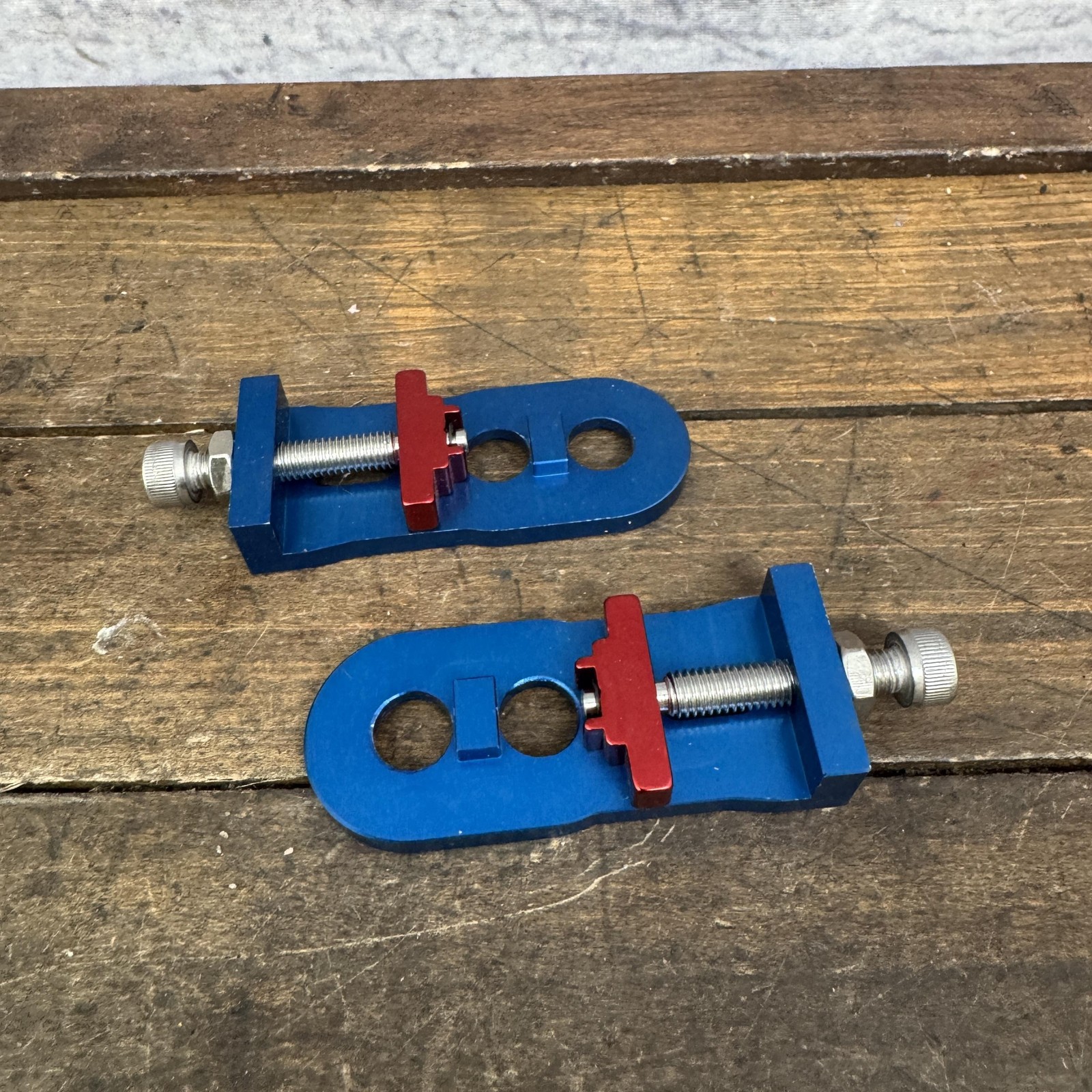 Tangent BMX Chain Tensioner Pair Blue Alloy Dropout Spacer Bike