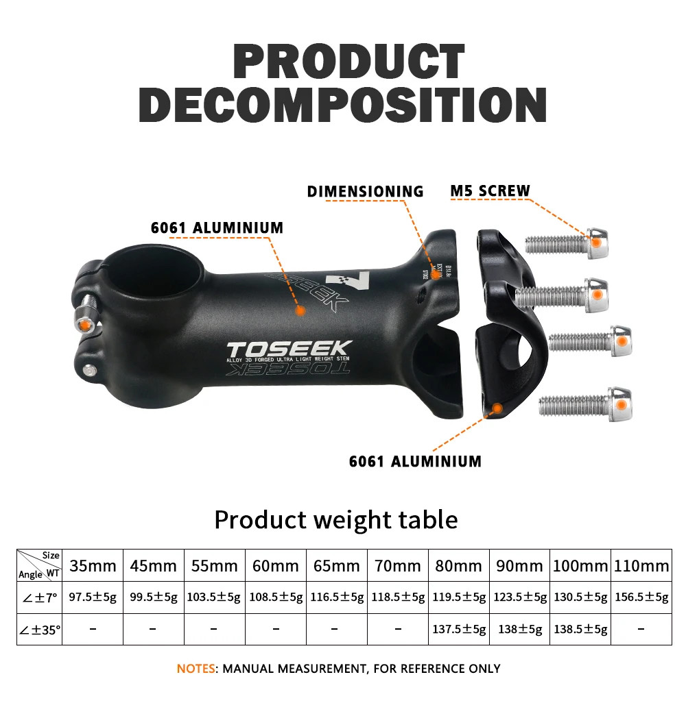 MTB Bicycle Handlebar Stem 60-100mm 28.6mm 31.8mm Negative Power Road Bike Table