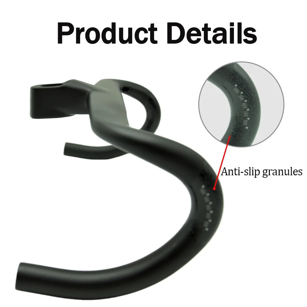 Carbon Fiber Integrated Road Bicycle Handlebars 370-430mm Internal Routing