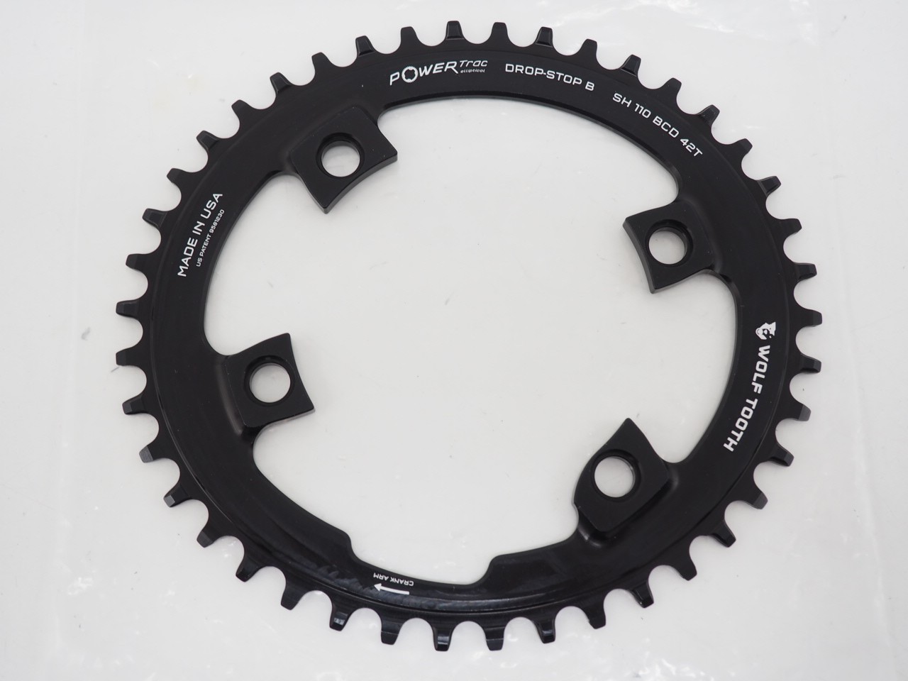 New! Wolf Tooth Drop-Stop Oval 42T 110 BCD Gravel / CX / Road Chainring Black