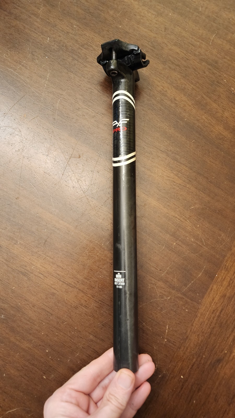 FORTE PRO CARBON SEAT POST 27.2 MM x 350 MM TOTAL LENGTH 149 GRAMS