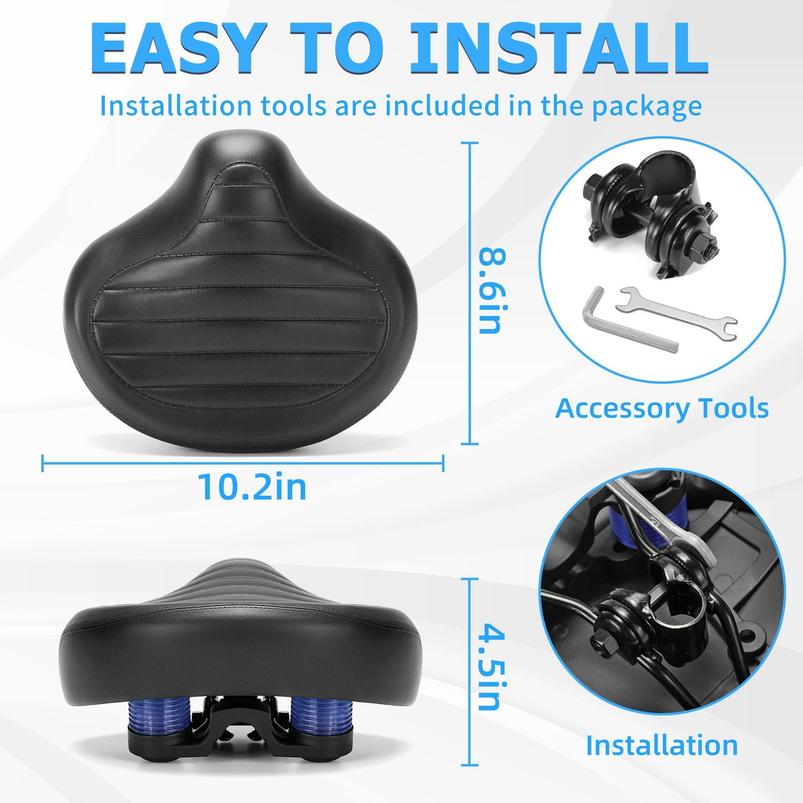 CDYWD New Noseless Bike Seat for Men Women Comfort Wide, Large Soft Padded Bi…
